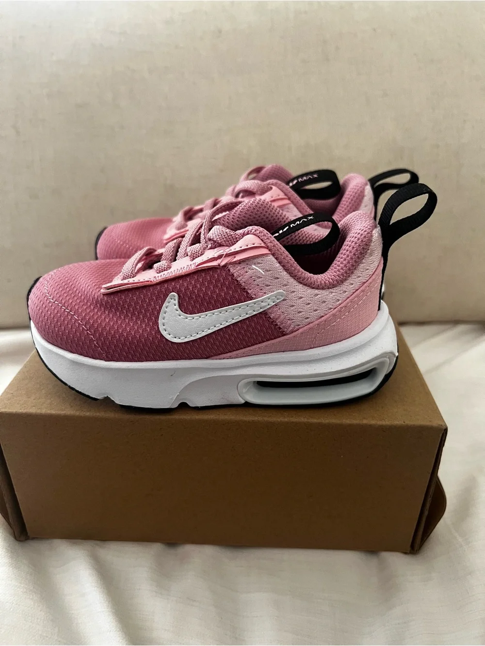 Nike Kids Pink Mesh Air-Style Sneakers with White Swoosh